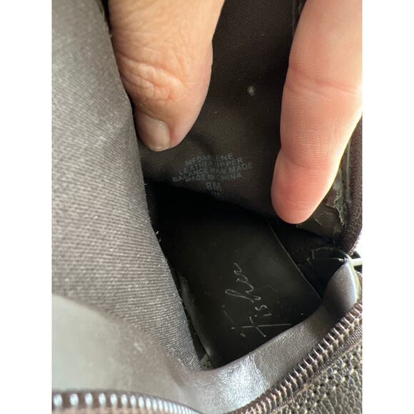 Marc Fisher Brown Leather Zip Heeled Boot Bootie Spring Fall Concert Festival - Picture 10 of 10